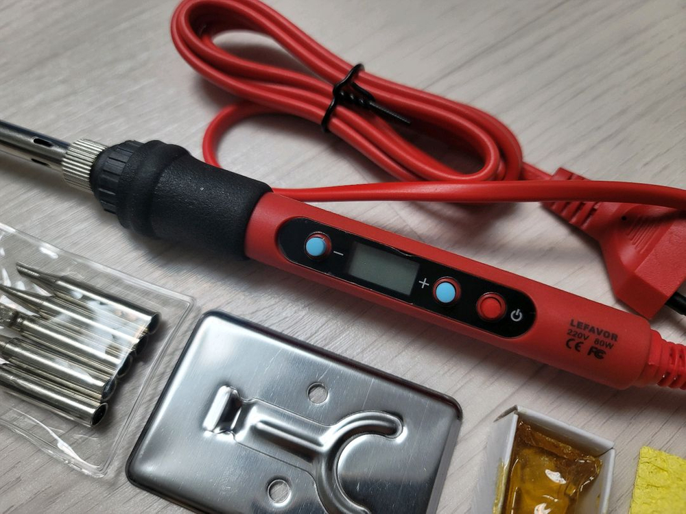 신형 80W 급 전기 납땜 인두기 온도조절 디지털 디스플레이 인두 용접기 이미지