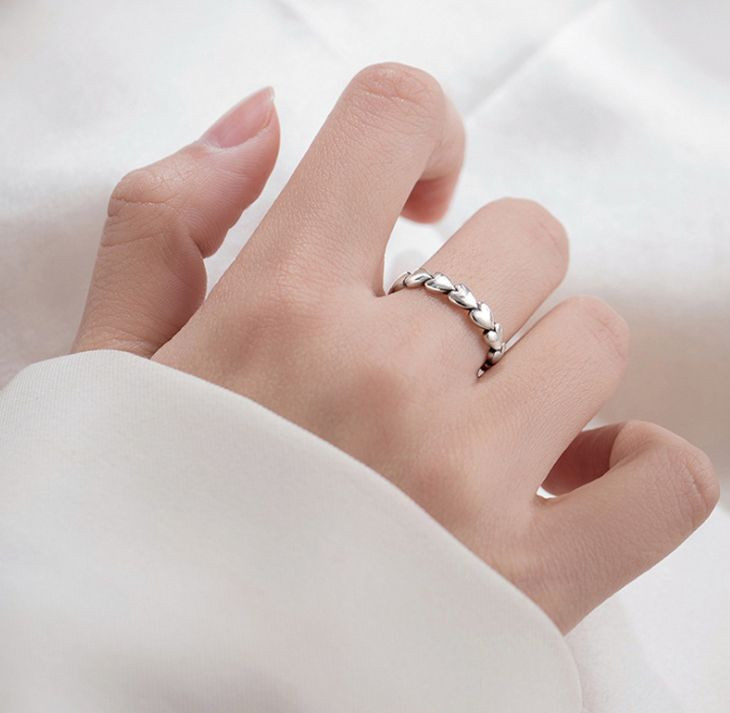 하트 길이 조절 연결 반지 이미지