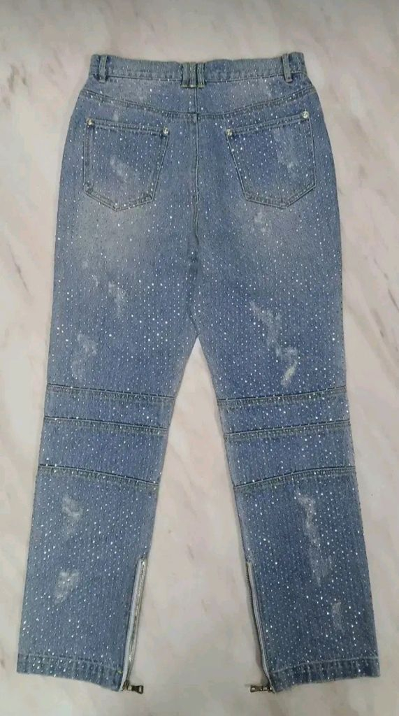 [최고급 남여공용] 발망 큐빅장식 데님 청바지 바지 팬츠 M 사이즈 (아미리 디스쿼어드2 크롬하츠 에디하디 머큐리) 이미지