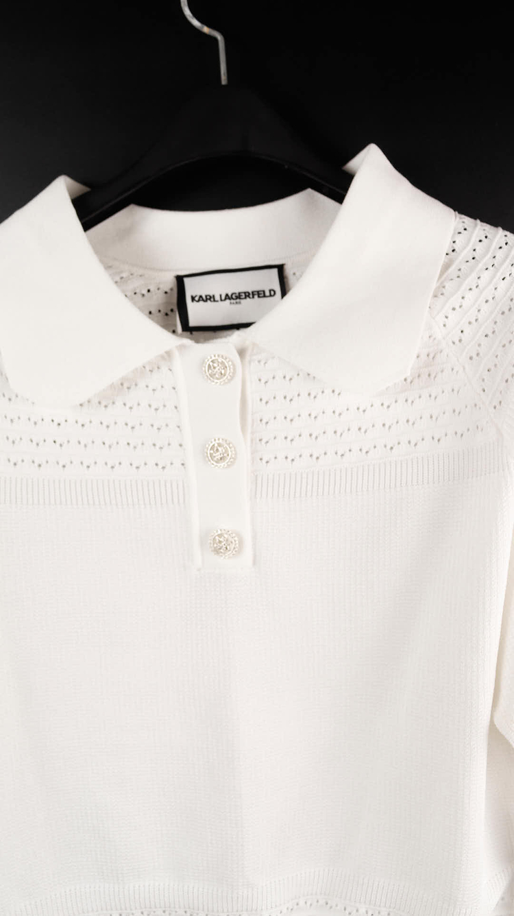 칼라거펠트 반팔 니트 이미지