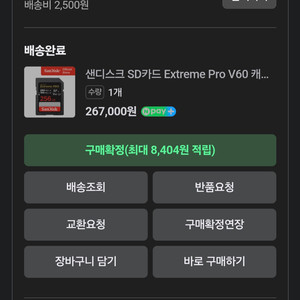 샌디스크 SD카드 Extreme Pro V60 캐논 소니 카메라 메모리 256GB 이미지