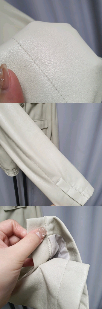 쉬즈미스 에코 레더 가죽 트위드 자켓 이미지