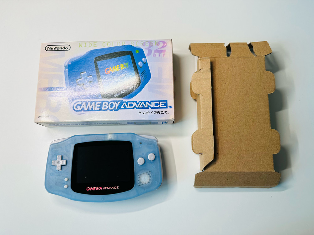 닌텐도 GBA 게임보이 어드밴스 밀키블루 IPS 백라이트 박스셋 판매 이미지