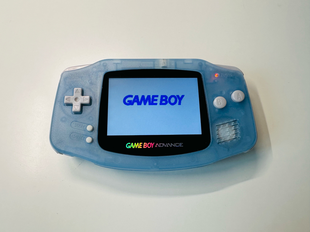 닌텐도 GBA 게임보이 어드밴스 밀키블루 IPS 백라이트 박스셋 판매 이미지