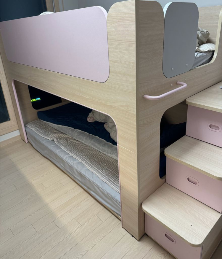 한샘 2층침대 버니 벙커침대 계단장형 자녀 침대(이사임박 가격 할인 급처분) 이미지