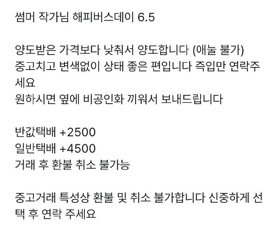 해피 버스데이 썸머 작가님 썸머작가 구작 소장본 회지 이미지