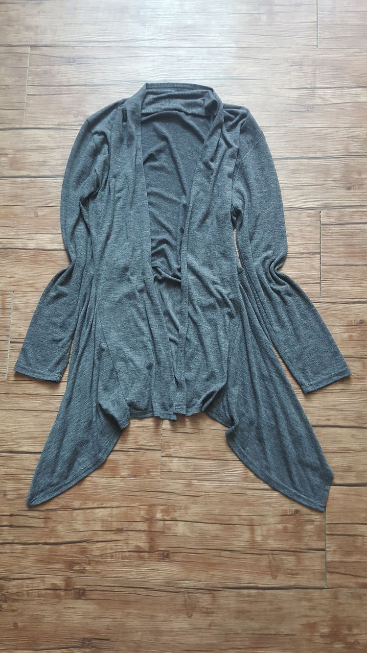 사이즈55 66 롱가디건 간절기 블랙 그레이 챠콜 이미지