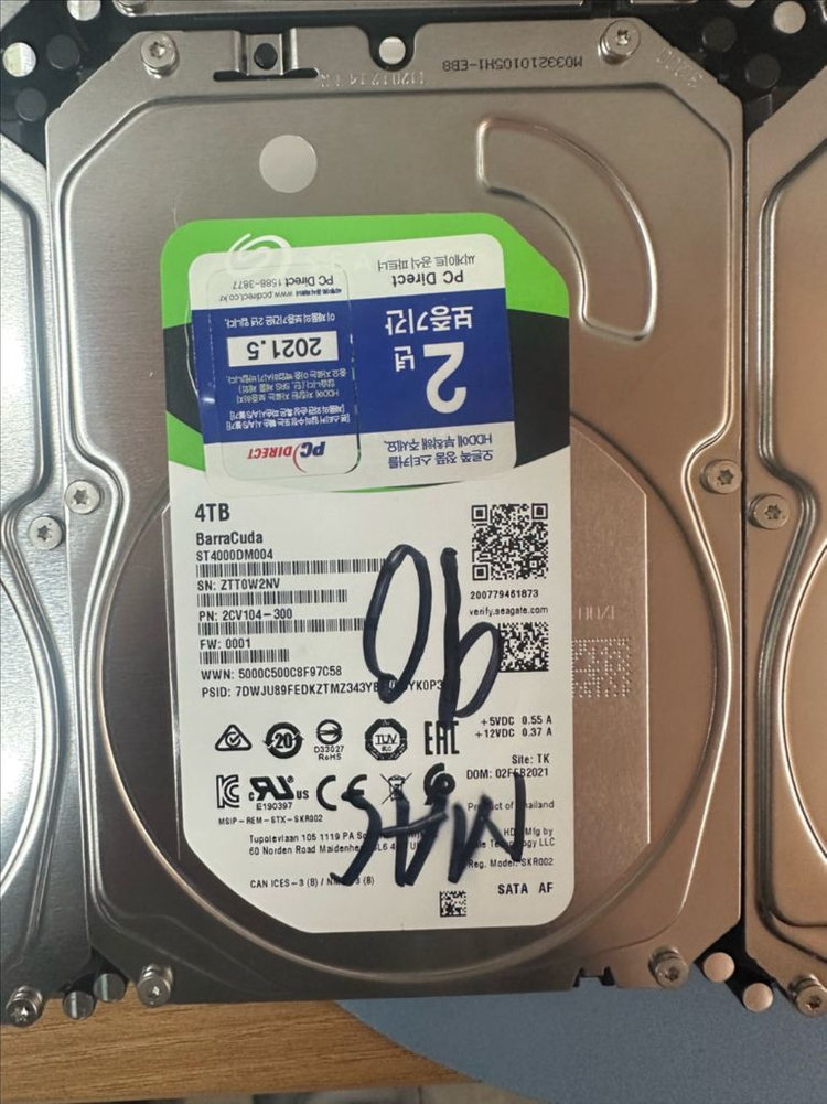 4TB 하드디스크 개당 가격 총 10개있습니다 이미지