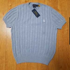 (신형, 정품, 새옷)폴로 랄프로렌 꽈배기 케이블 반팔 니트,55~66 이미지