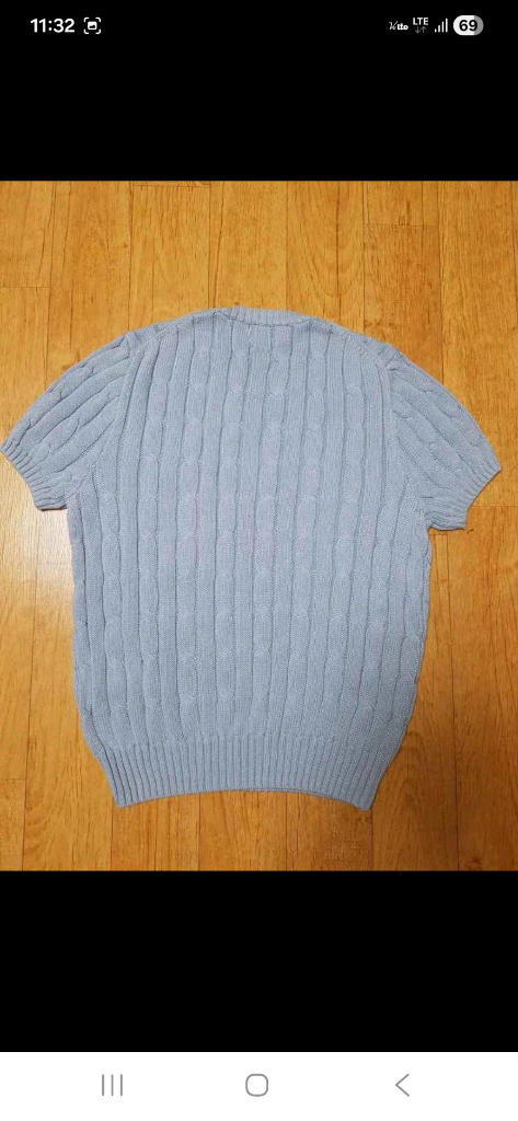 (신형, 정품, 새옷)폴로 랄프로렌 꽈배기 케이블 반팔 니트,55~66 이미지