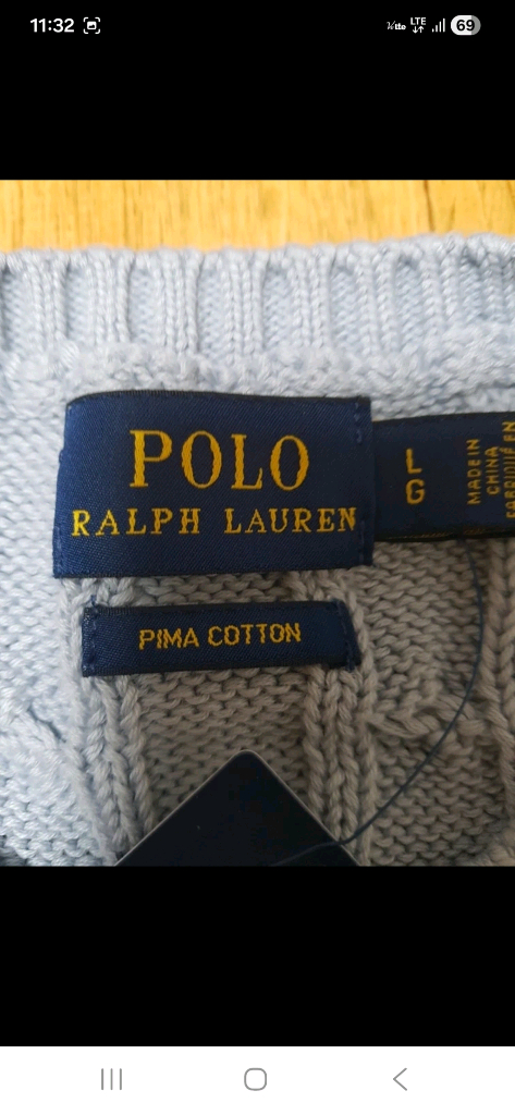 (신형, 정품, 새옷)폴로 랄프로렌 꽈배기 케이블 반팔 니트,55~66 이미지