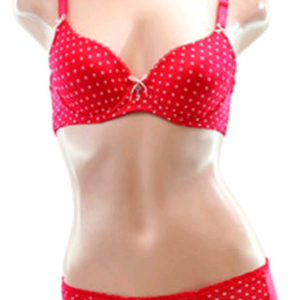 2종*레드 브래지어 70A(75AA) 풀컵 노라인팬티 90S 이미지