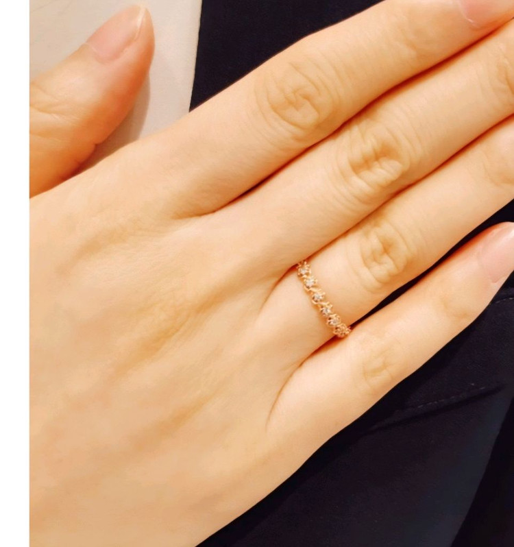 스톤헨지 14k 로즈골드 다이아 반지11호 판매. 이미지