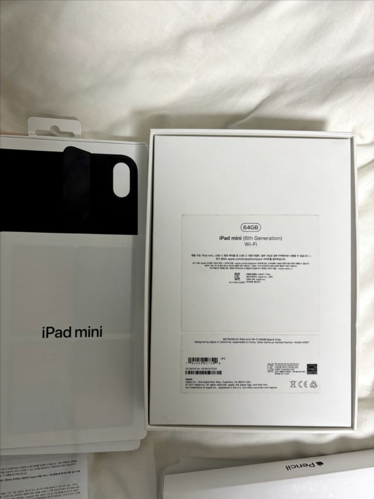 애플 아이패드 미니 6세대 64GB wife 스페이스 그레이 박스+애플펜슬+정품케이스 이미지