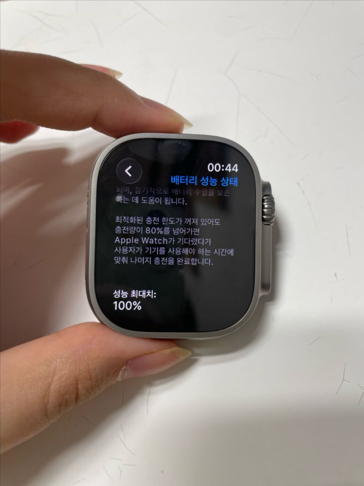 S급 ) 애플워치 울트라 3 49mm 내추럴 티타늄 앵커 블루 오션 밴드 이미지