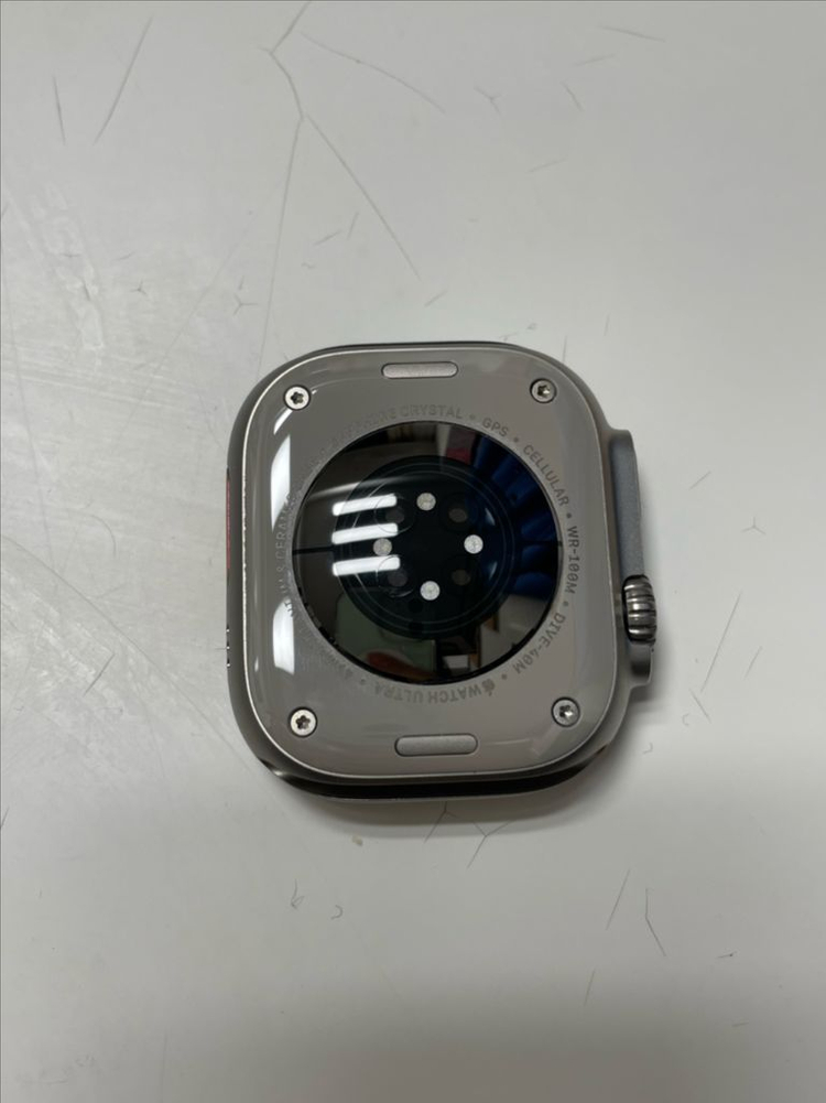 S급 ) 애플워치 울트라 3 49mm 내추럴 티타늄 앵커 블루 오션 밴드 이미지