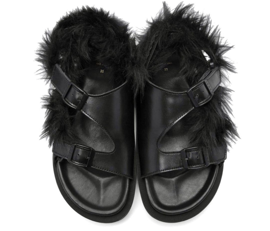 Sacai 사카이 벨크로 퍼슬리퍼 샌들 36사이즈. 이미지