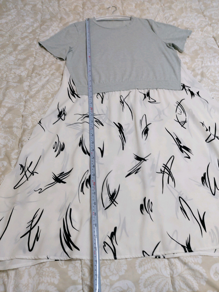 반팔 티셔츠 레이어드 롱 원피스(66~77) 새상품 이미지