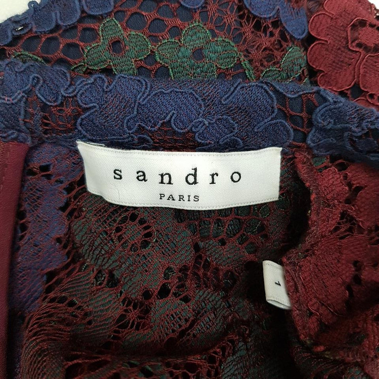 산드로 sandro 배색 플로럴 레이스 미니 원피스 1사이즈 이미지