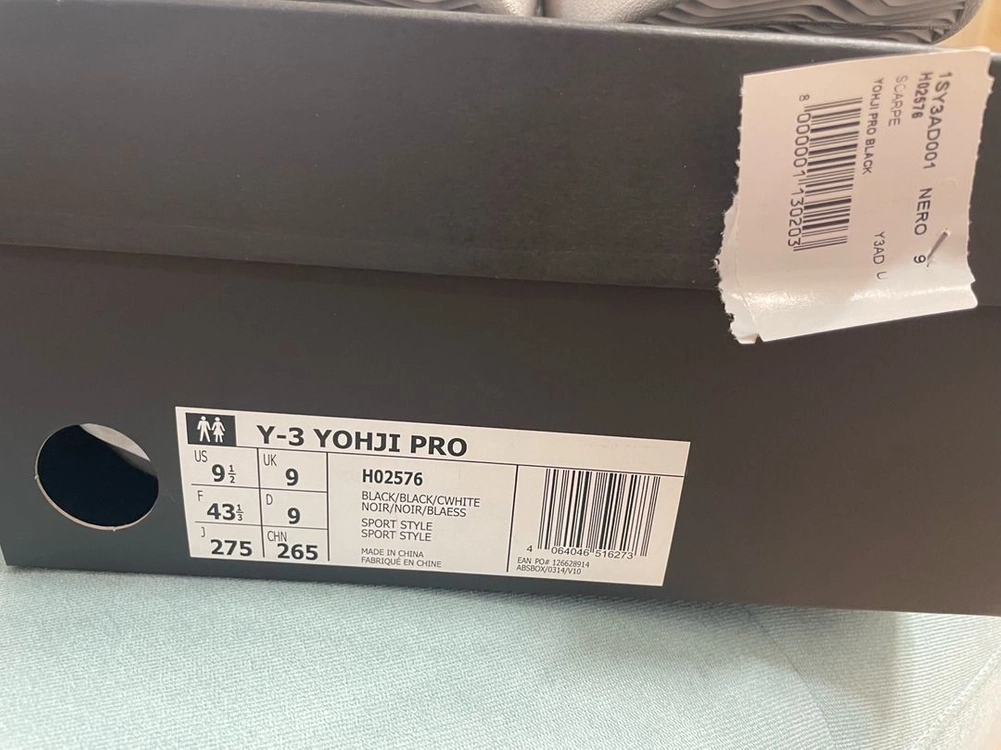 Y3 yohji pro 요지 프로 black white 275 이미지