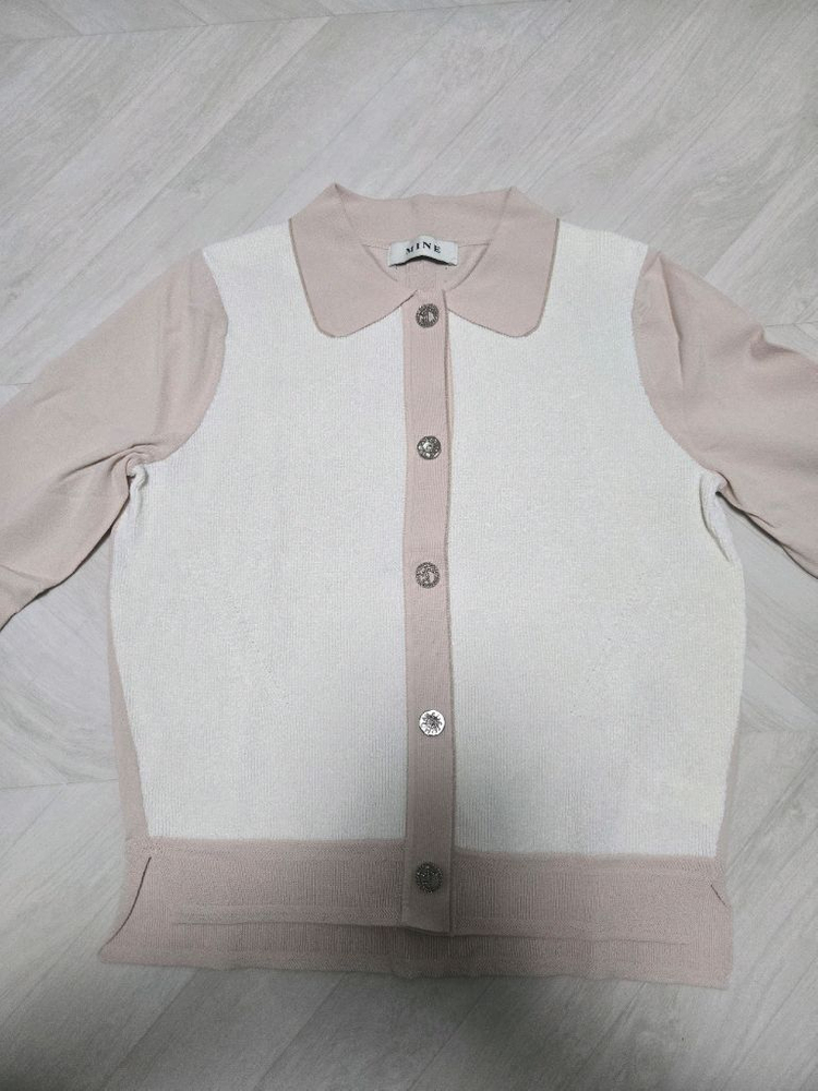 한섬 마인 컬러블록 니트 가디건 이미지