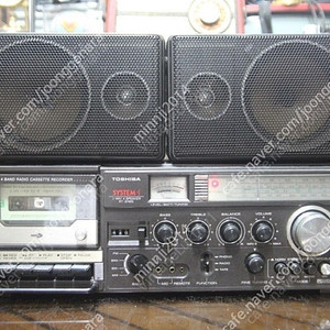 빈티지 도시바 접이식 붐박스 카세트라디오 RT-8740S 이미지