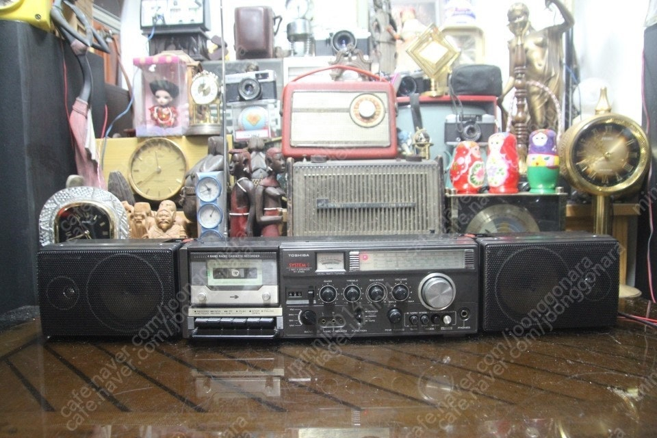 빈티지 도시바 접이식 붐박스 카세트라디오 RT-8740S 이미지