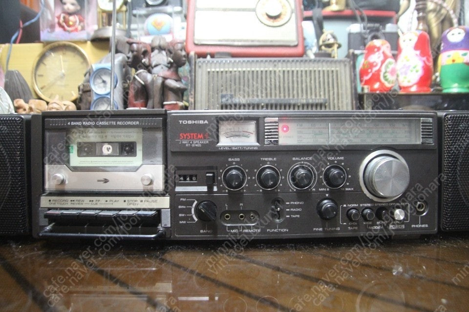 빈티지 도시바 접이식 붐박스 카세트라디오 RT-8740S 이미지