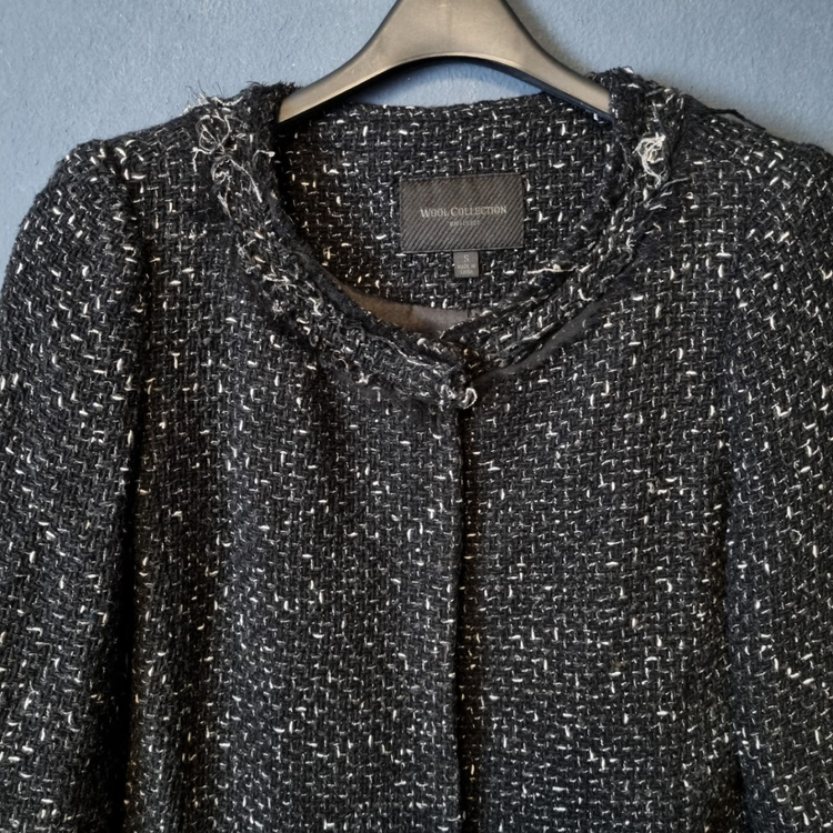 유니클로 JPN 블랙 트위드 니트 자켓 S 메이커광 이미지