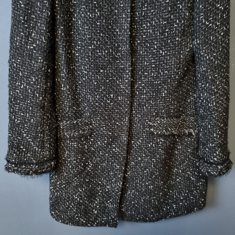 유니클로 JPN 블랙 트위드 니트 자켓 S 메이커광 이미지
