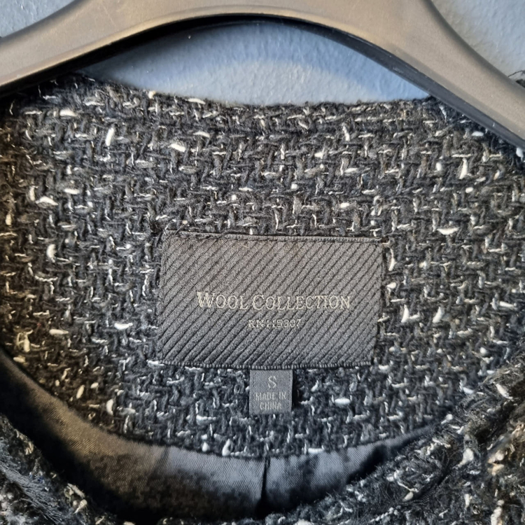 유니클로 JPN 블랙 트위드 니트 자켓 S 메이커광 이미지