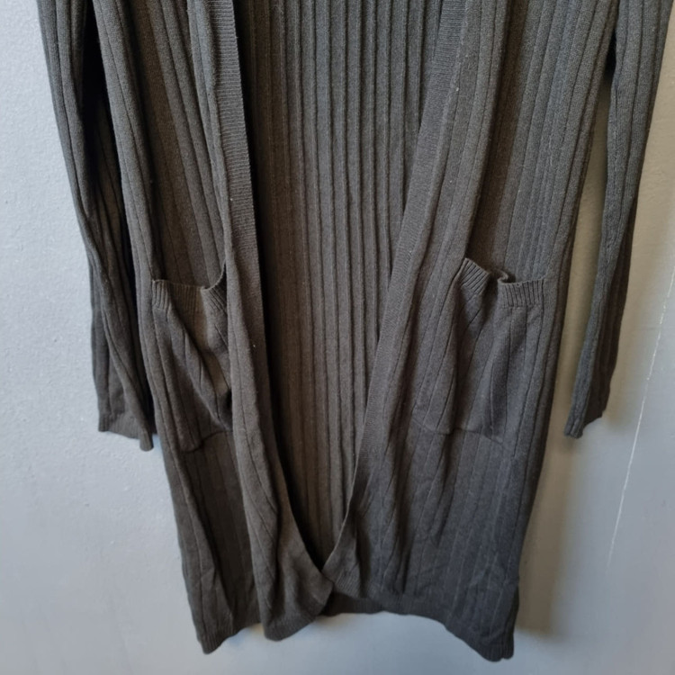 유니클로 여성 블랙 골지 롱 가디건 S 메이커광 이미지