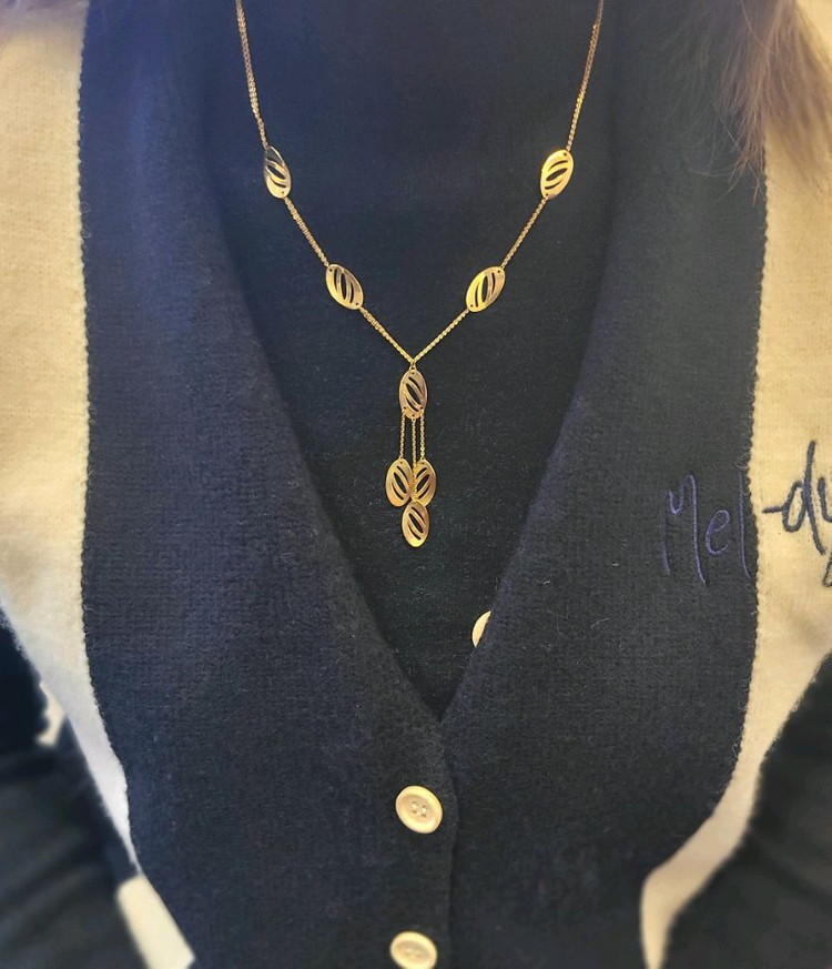 여성)18k 두줄 체인 포인트 목걸이 이미지