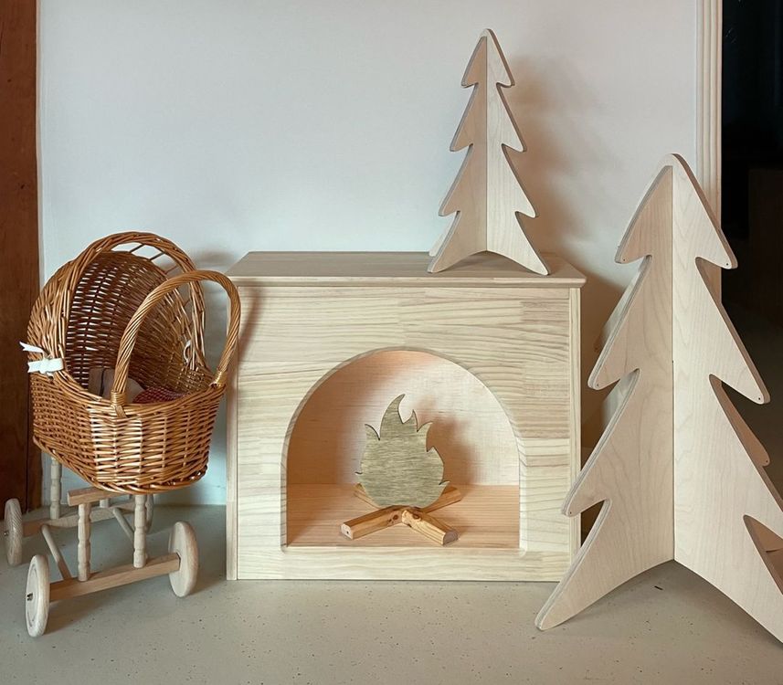 인테리어 소품 우드 벽난로 & 우드 트리 (새제품) 이미지