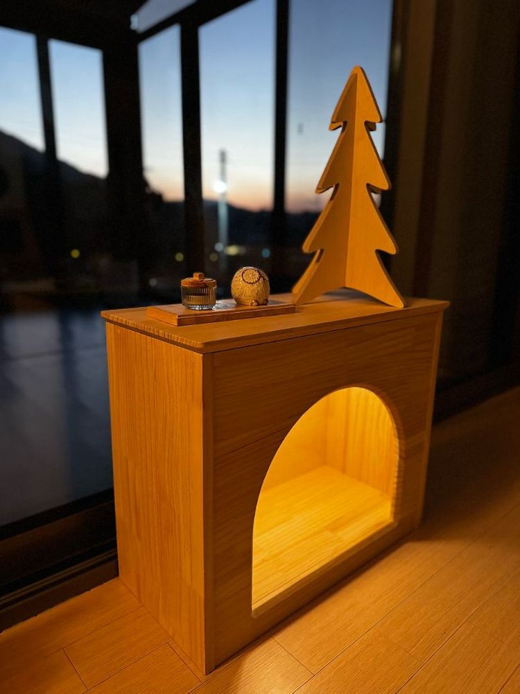 인테리어 소품 우드 벽난로 & 우드 트리 (새제품) 이미지