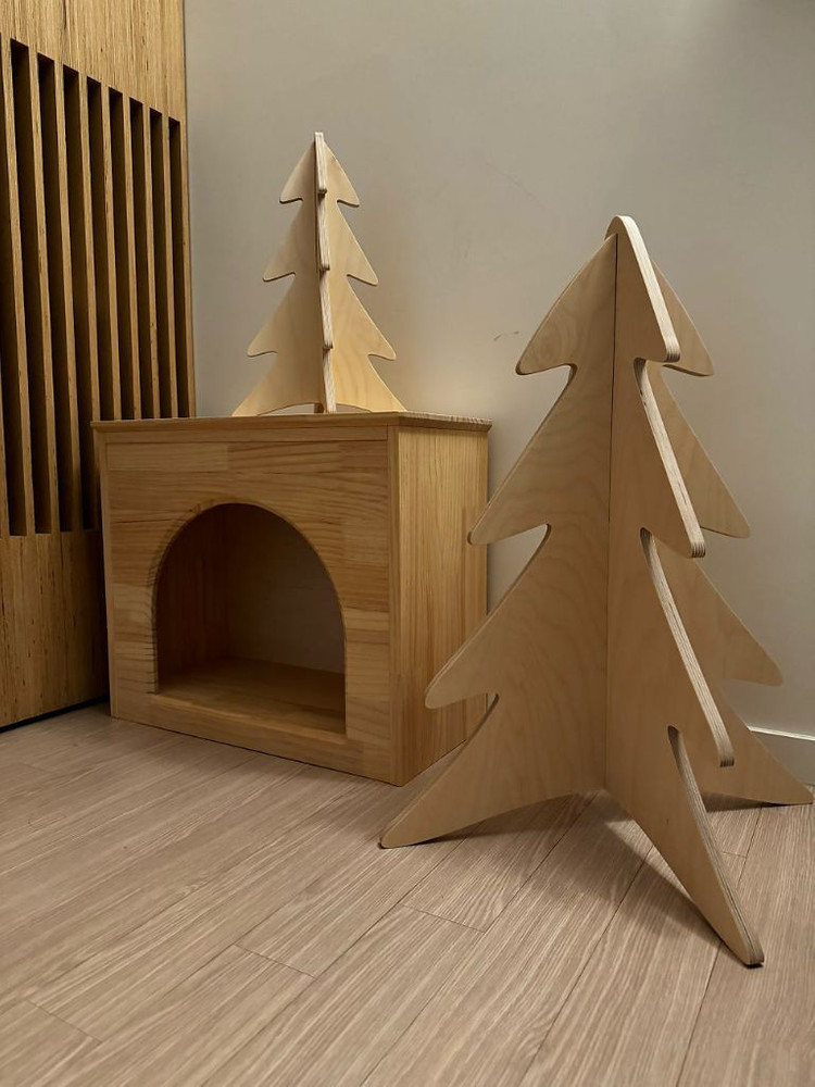 인테리어 소품 우드 벽난로 & 우드 트리 (새제품) 이미지