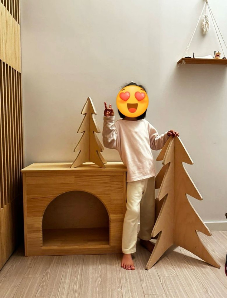 인테리어 소품 우드 벽난로 & 우드 트리 (새제품) 이미지