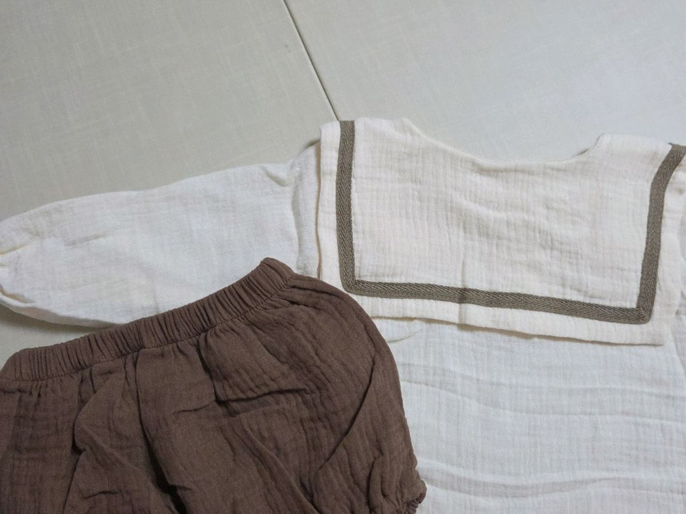 (새상품) 아기 유아 블루머 카라 상하복 외출복세트 80사이즈 이미지