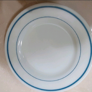 빈티지 파이렉스 블루밴드 앤틱접시(미사용) 이미지