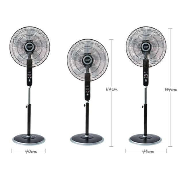 16형 블랙 대형 스탠드 리모컨 선풍기 새제품 이미지