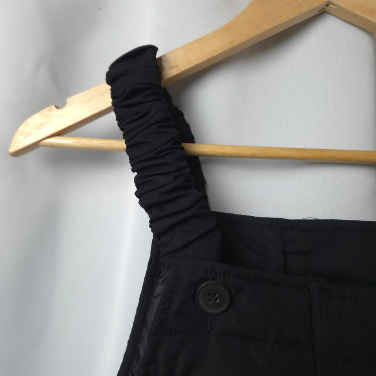 여S 블랙 누빔 멜빵 바지 이미지