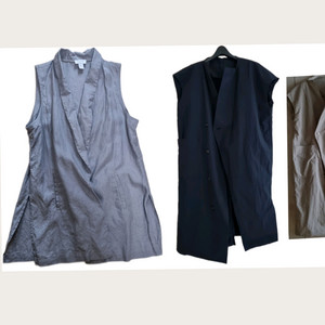 (총 3벌 합) 린넨 100 롱 베스트 + 루즈핏 롱 조끼들 : 합 1.5 이미지
