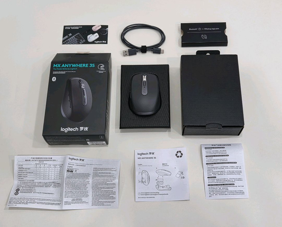 로지텍 MX Anywhere 3S 무선 마우스 그라파이트 (상태 최상/모든 구성품 포함) 이미지