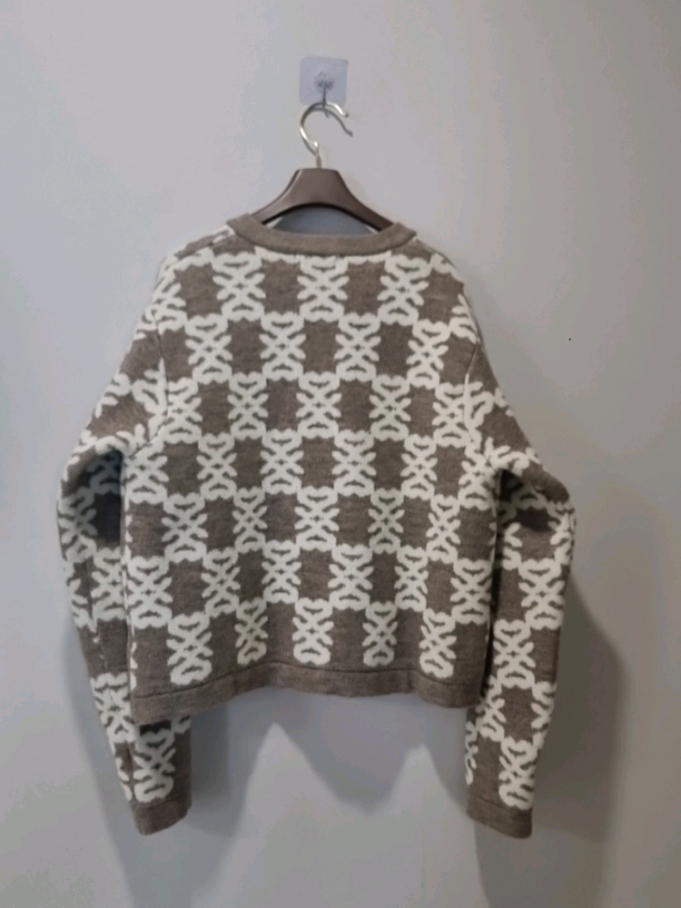 산드로 SANDRO 니트 가디건 2사이즈 자가드 패턴 금장버튼 이미지