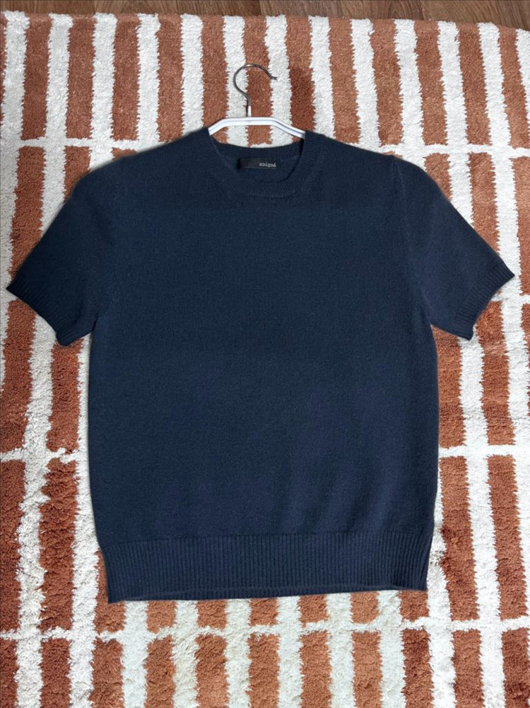 스와니에 캐시미어 니트 가디건 네이비, 쎄모먼 이미지