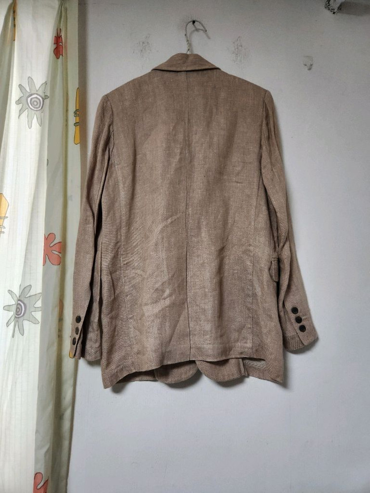 보이핏 린넨 베이지색 블레이저 자켓 66~77 이미지