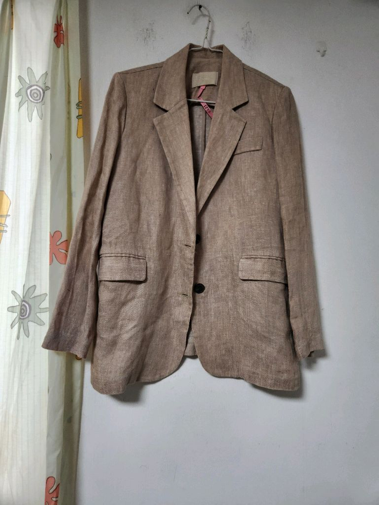 보이핏 린넨 베이지색 블레이저 자켓 66~77 이미지
