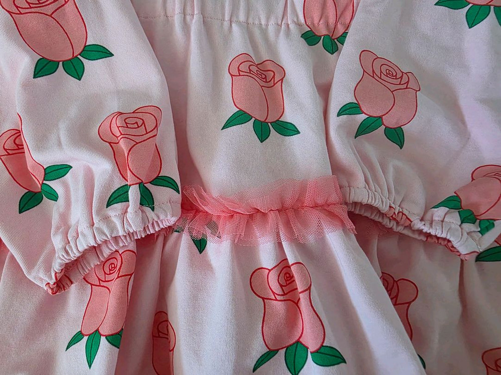 (미착용) 베베드피노 로즈 튜튜 프릴 원피스130+니삭스120세트 이미지