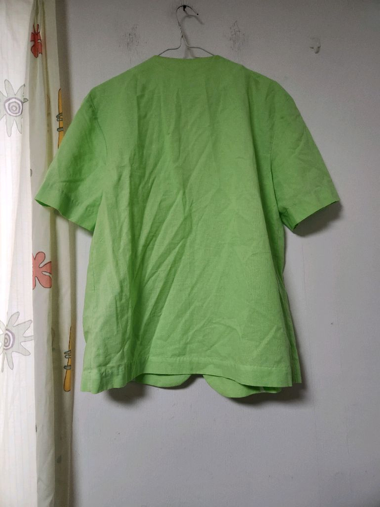 이벤트 무대용 HAAL 라임색 반팔 린넨 자켓 88 이미지