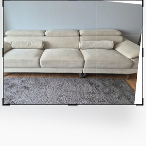 모던한 패브릭 4인용 카우치 소파 (아이보리) 이미지